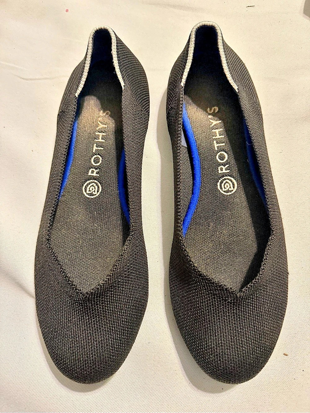 Rothy's The Point Black Knit Flats US 10
